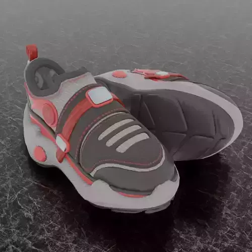 CUSTOM BALENCIAGA TRIPLE S BLACK BURGUNDY Low-poly 3D model