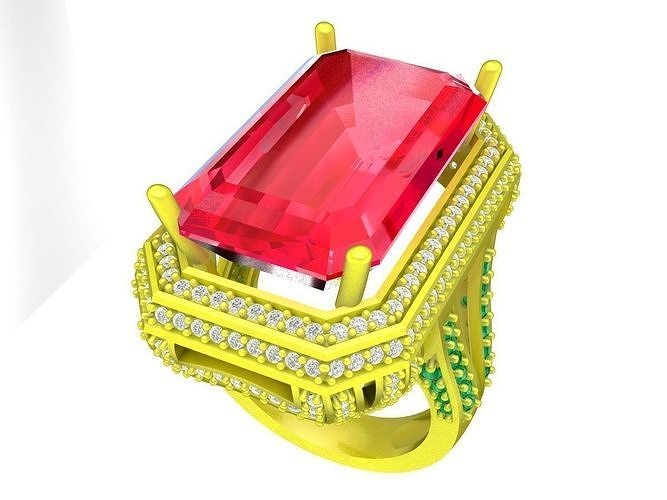 5384 Fashion Diamond Ring for Asian Lady  3D print model