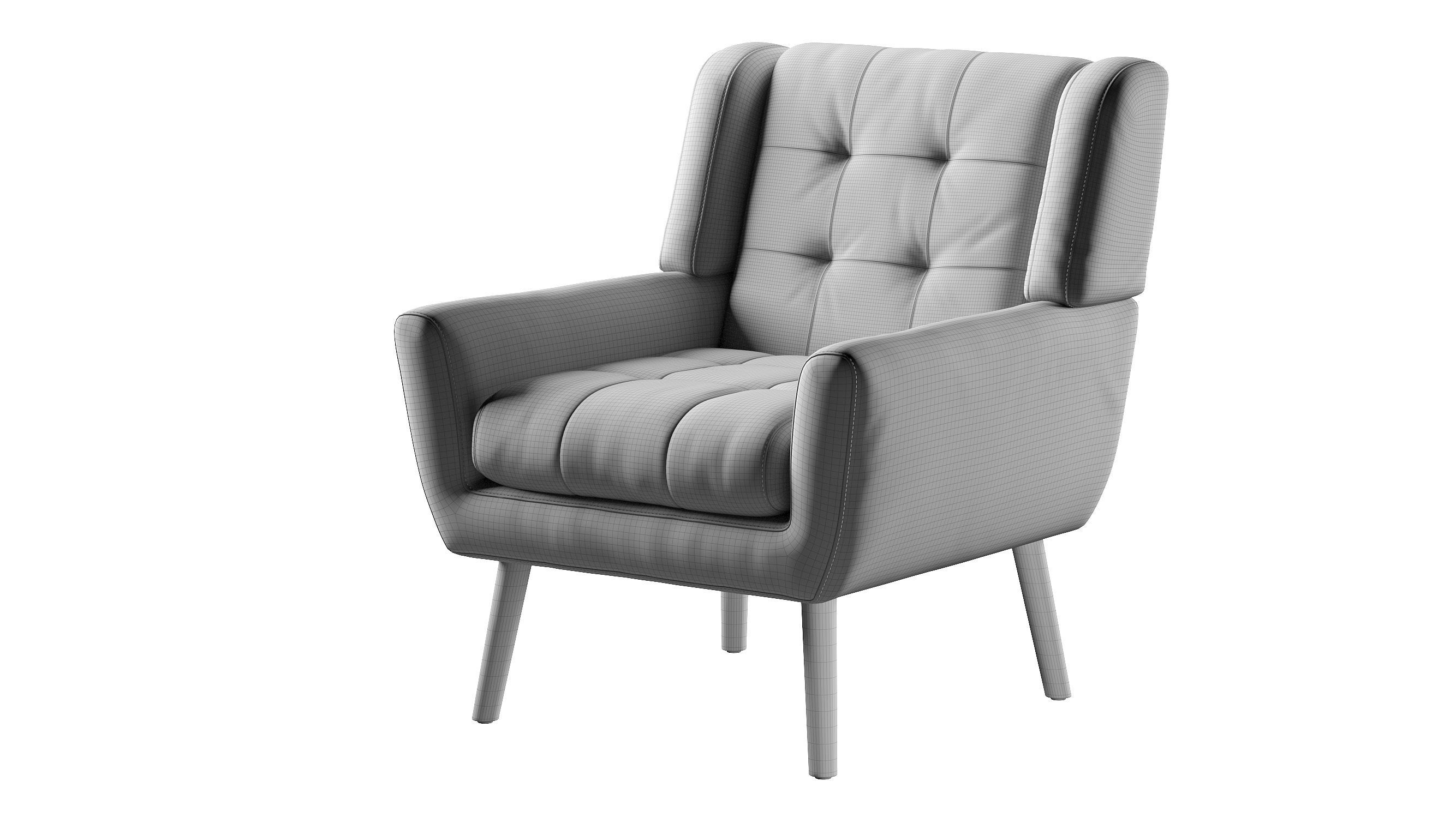 Armchair LWFLIFE Velvet Accent 3D model_13