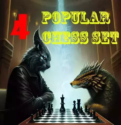4 DIFFERENT 1GB CHESS STL FILES PACK - MEGA STL PACK 3D print model