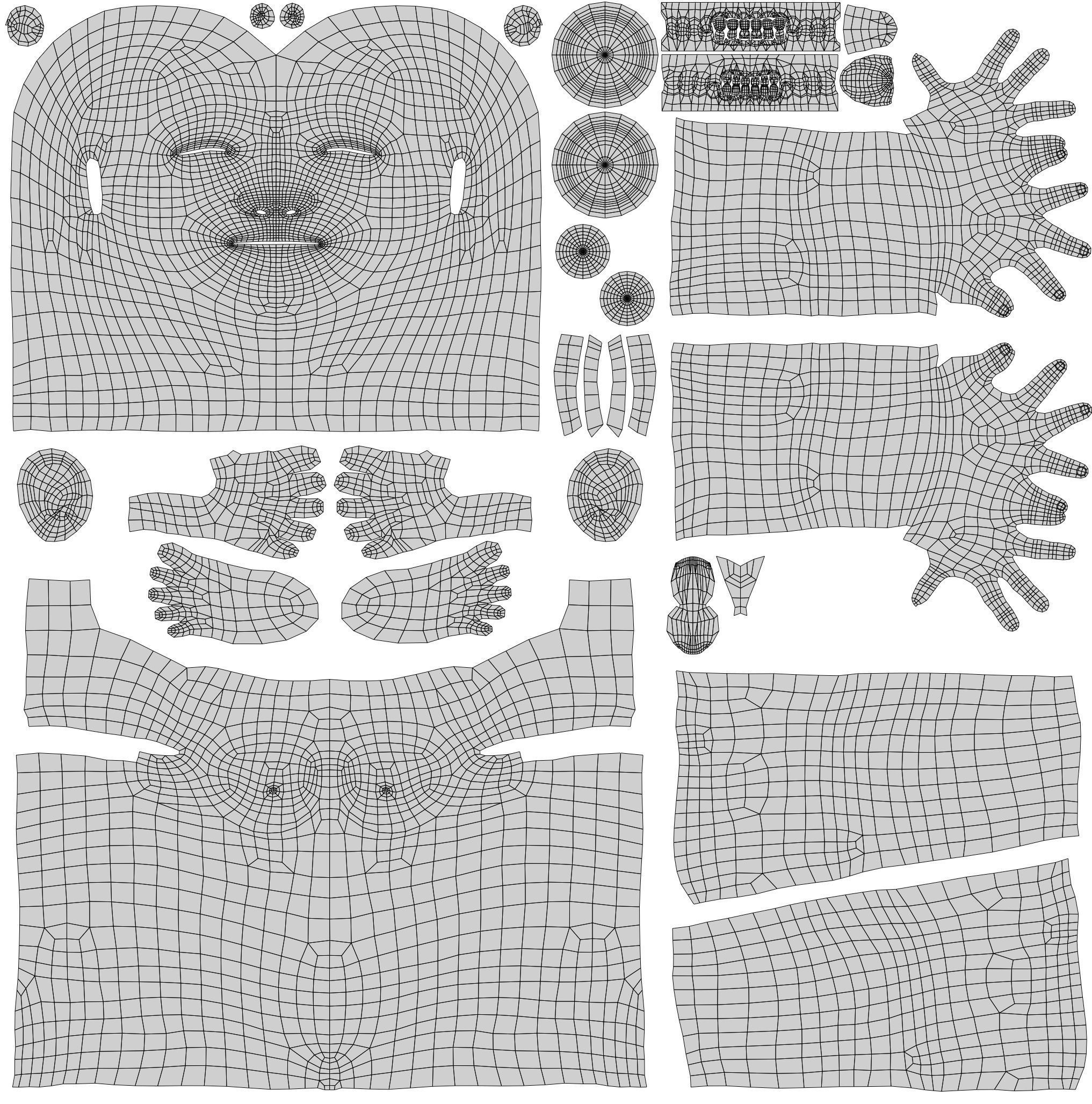 Low Poly Zombie Male Nude High Quality  Affordable 3D Model Low-poly 3D model_7