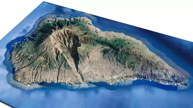 La palma Island full 3d model terrain 3D model