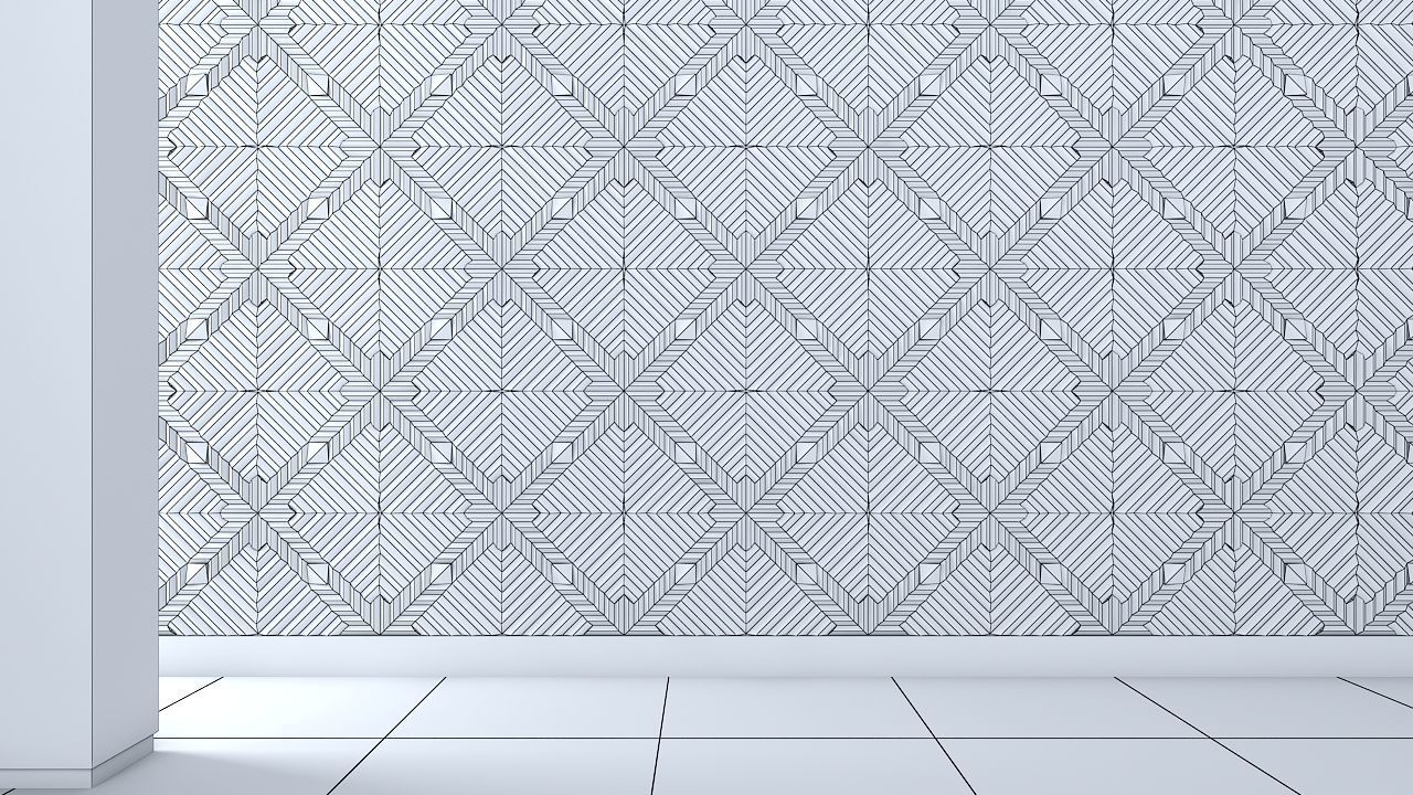 3d wall panel Low-poly 3D model_3