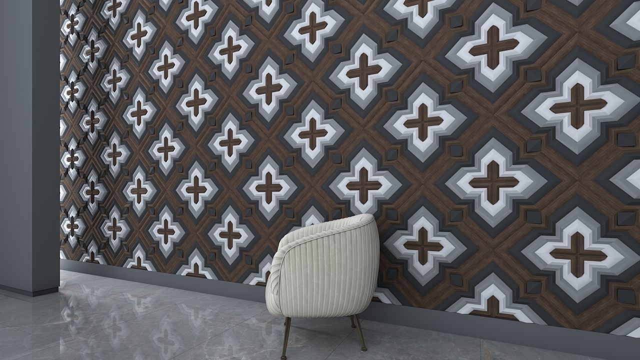3d wall panel Low-poly 3D model_1