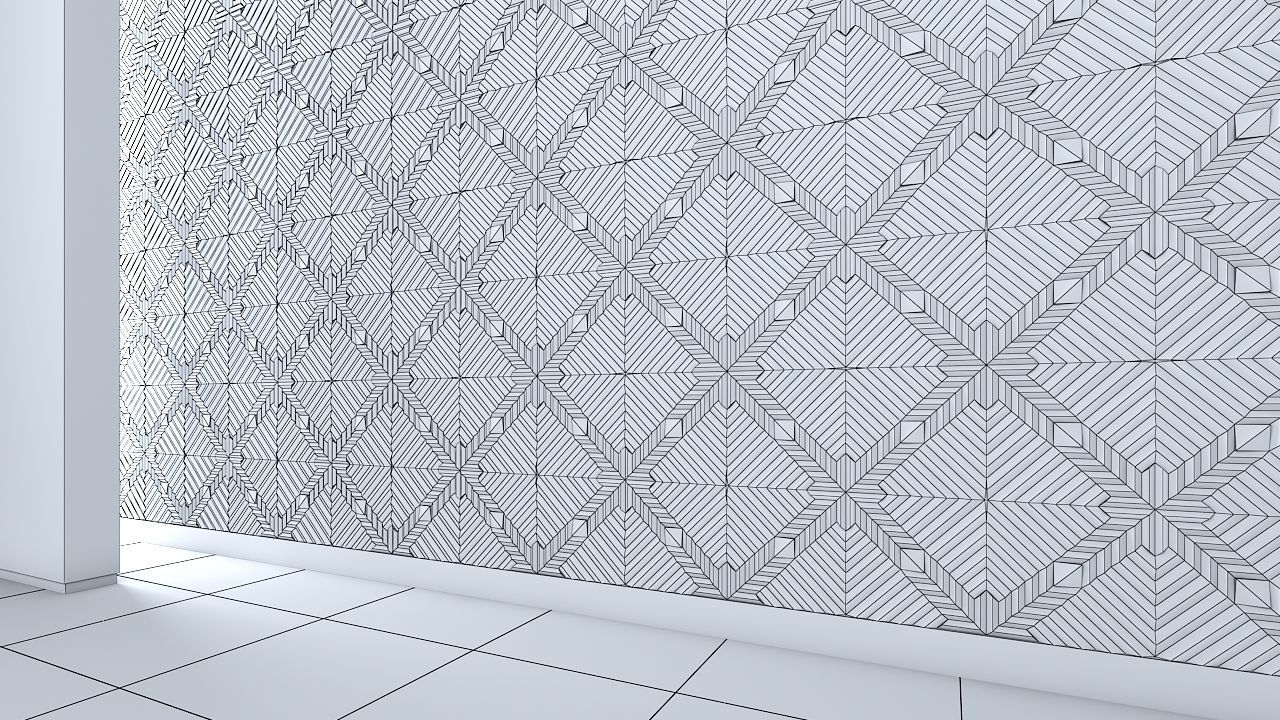 3d wall panel Low-poly 3D model_4