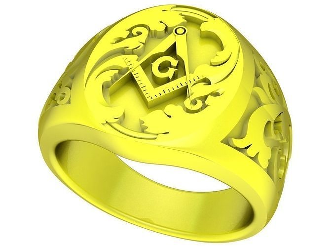 5387 No Diamond Masonic Ring  3D print model