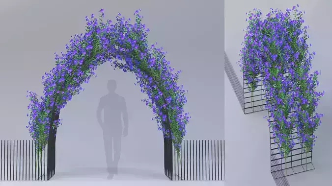 3d Gate With Flower 03 3D model