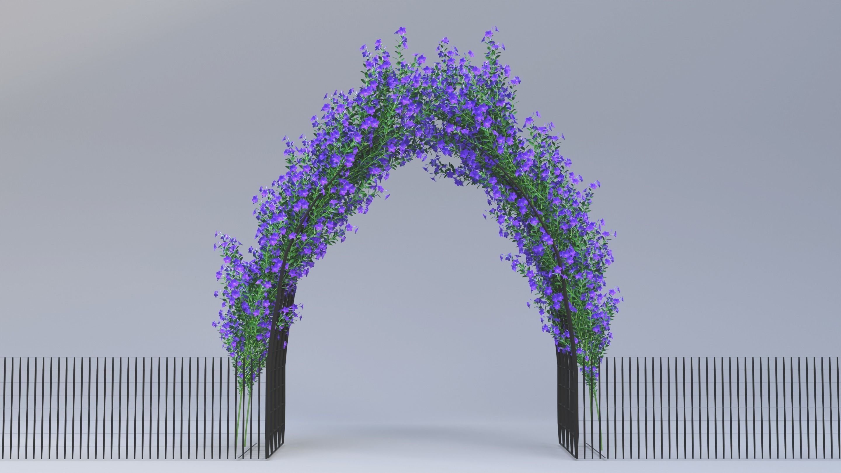 3d Gate With Flower 03 3D model_1