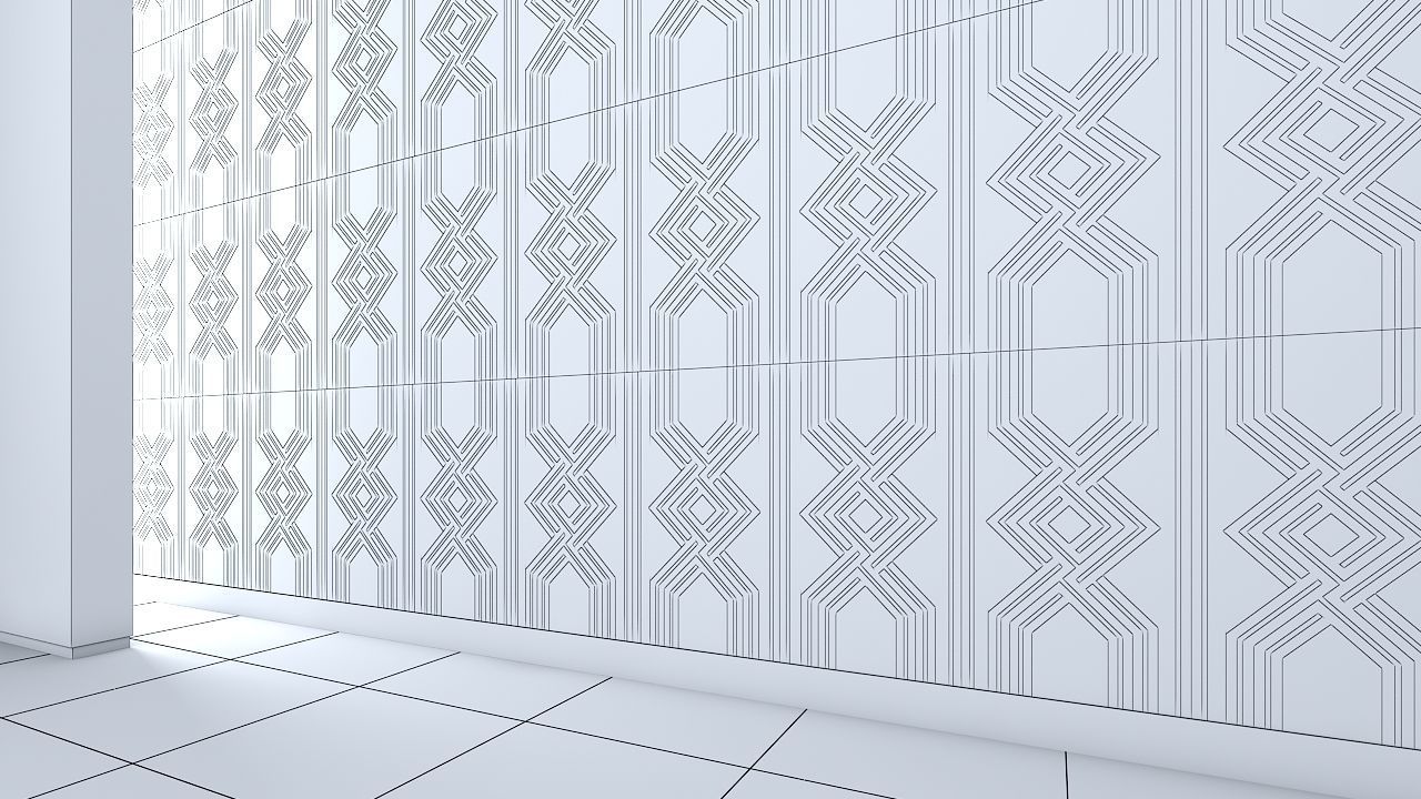 3d wall panel Low-poly 3D model_4