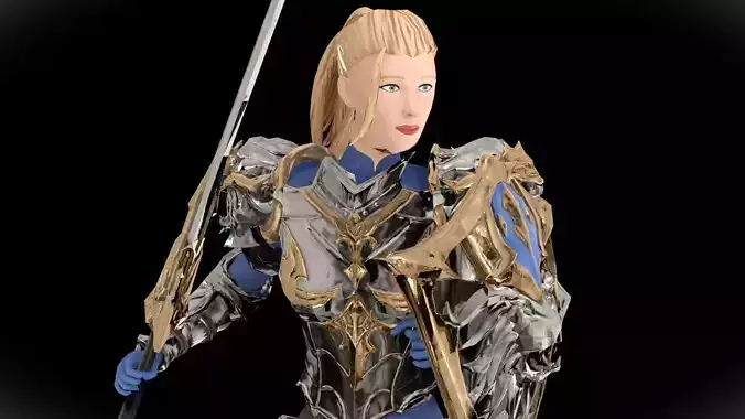 Lion Knight Warcraft style Game-ready Low-poly 3D model