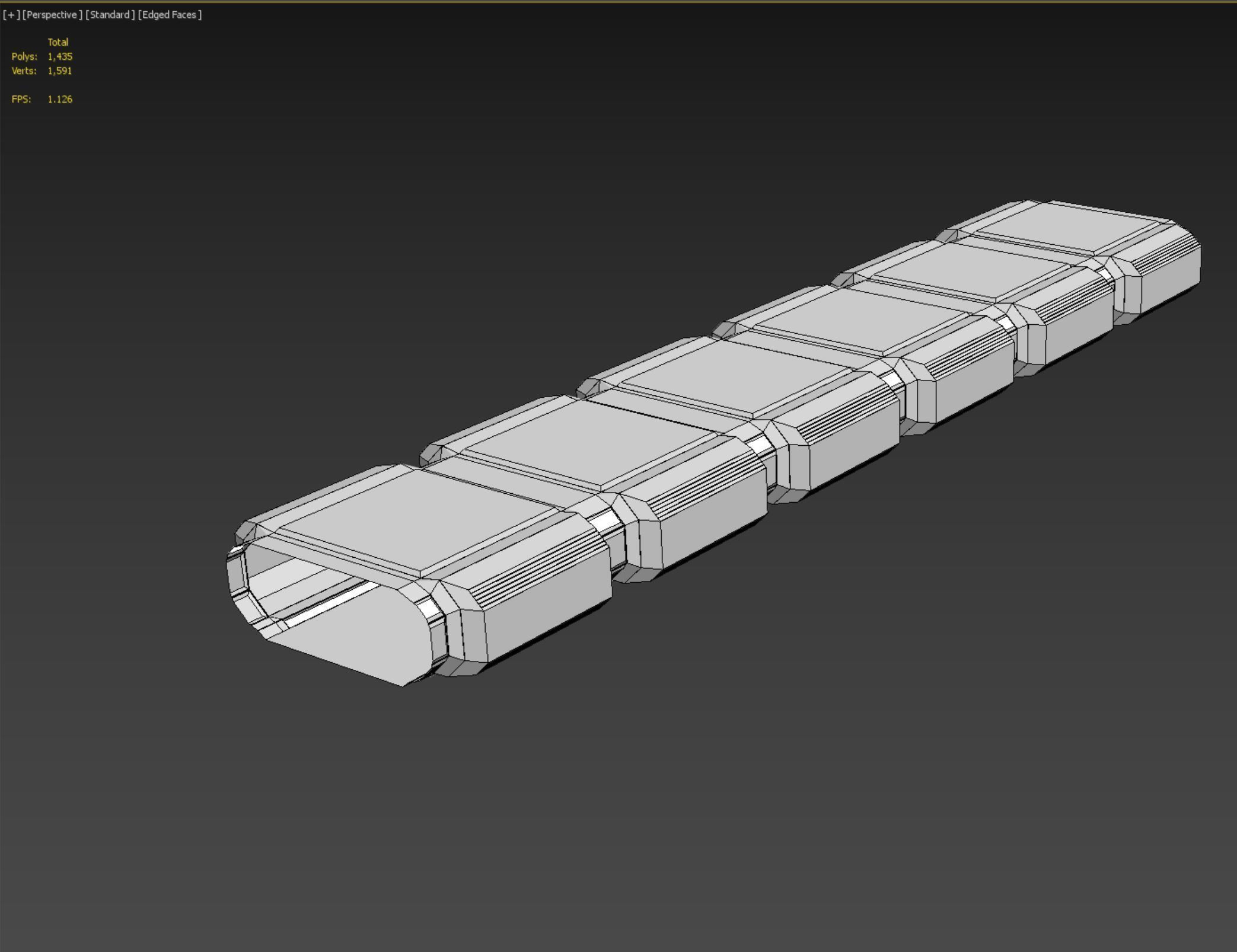 low poly sci fi corridor 07 Low-poly 3D model_6