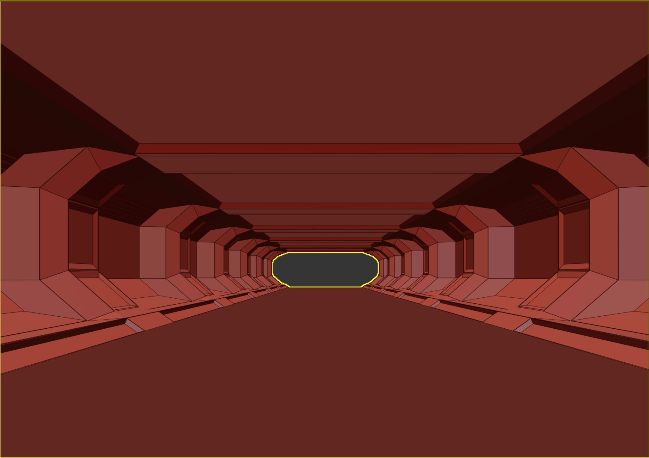 low poly sci fi corridor 07 Low-poly 3D model_3