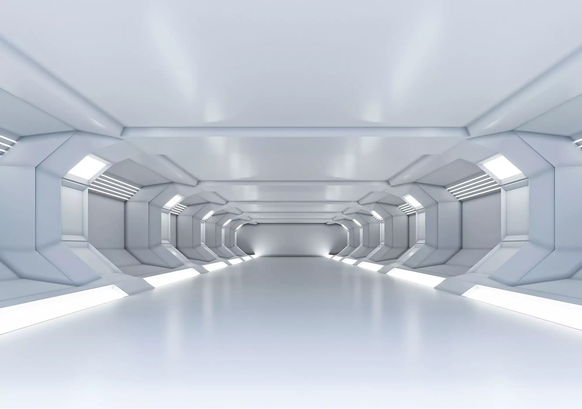 low poly sci fi corridor 07 Low-poly 3D model_0