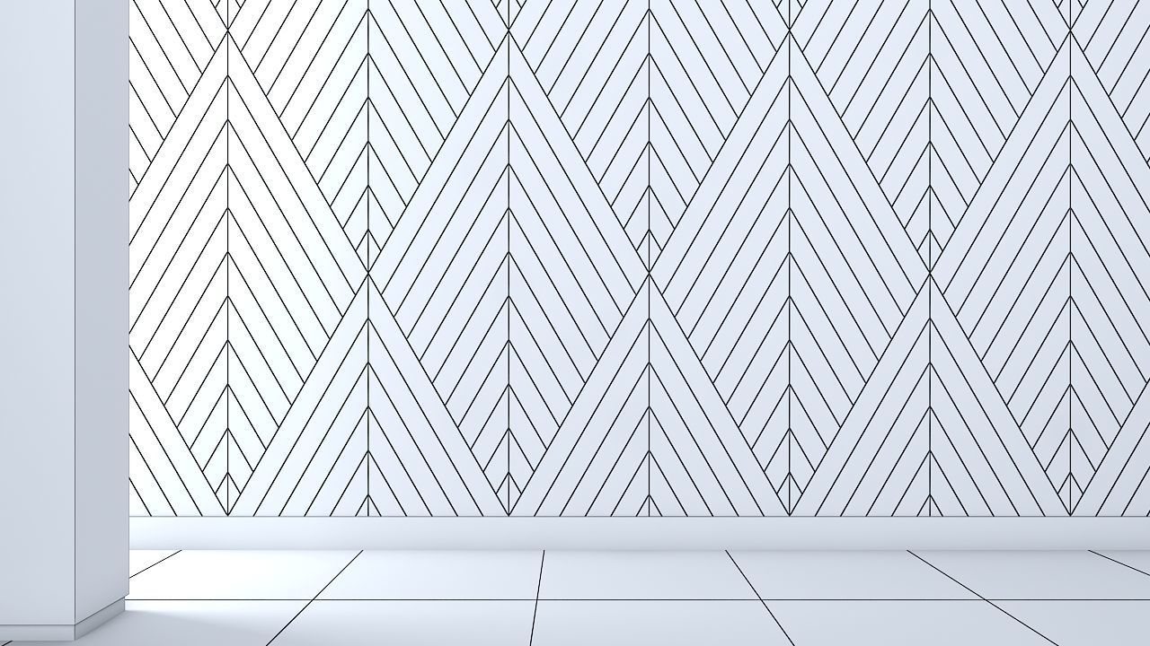 3d wall panel Low-poly 3D model_3