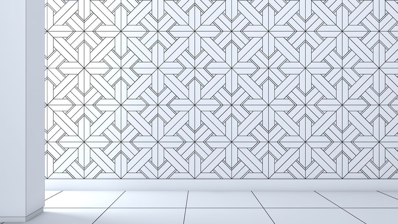 3d wall panel Low-poly 3D model_3
