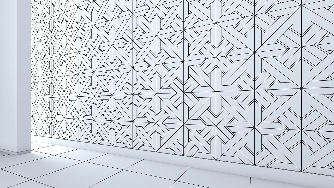 3d wall panel Low-poly 3D model_4