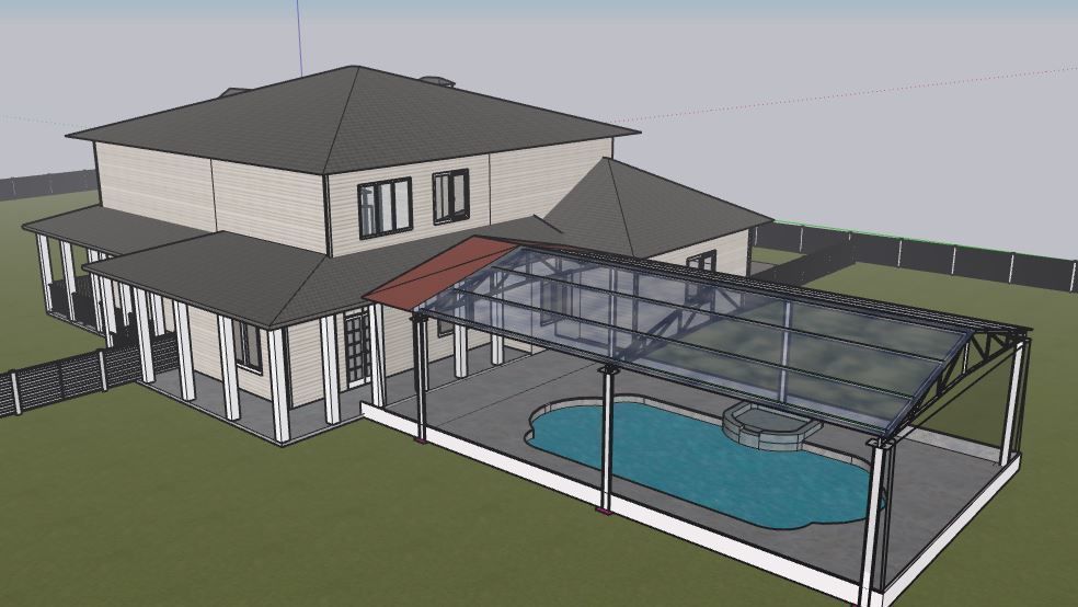 House with Swimming pool 3D model 3D model_2