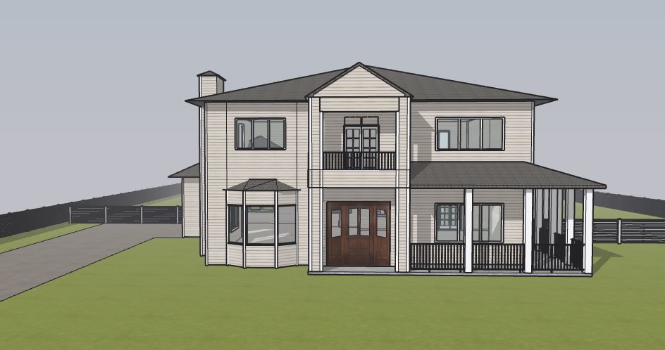 House with Swimming pool 3D model 3D model_1