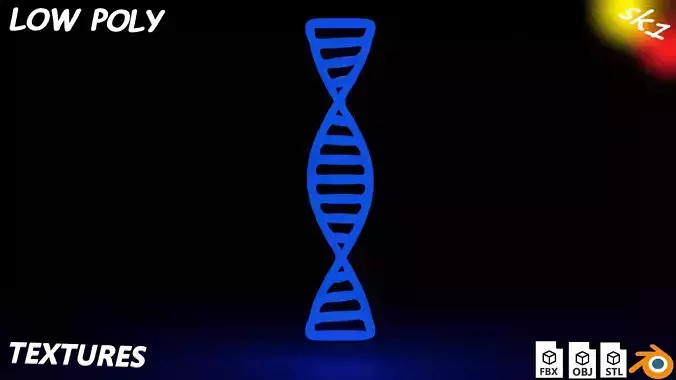simple DNA Low-poly 3D model