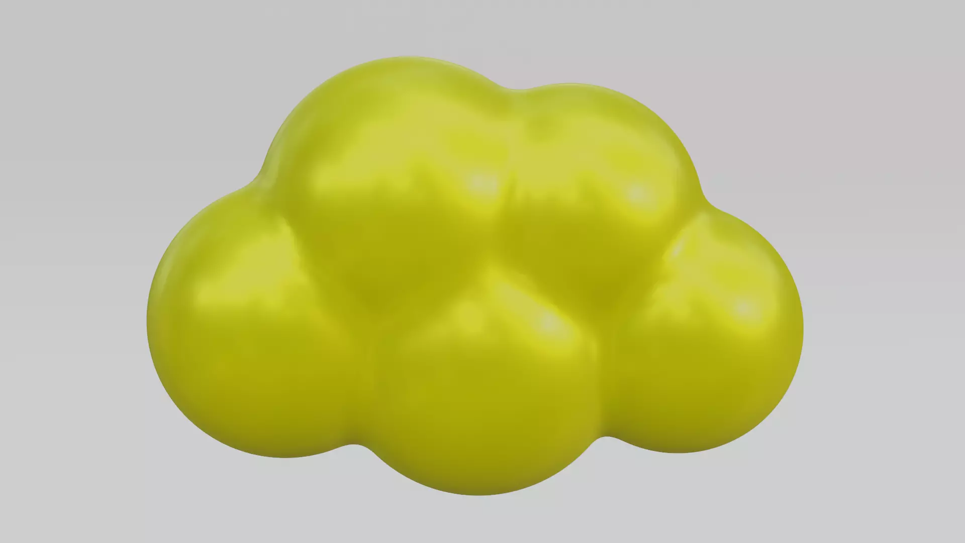 Yellow Cloud Low-poly 3D model_0