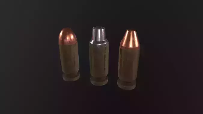 Bullets 9mm 3D Model Low-poly 3D model