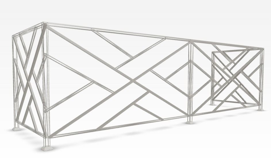 Iron balcony railing 3D model 3D model_4