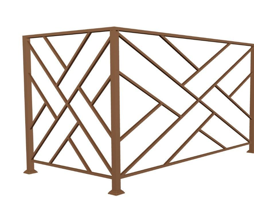 Iron balcony railing 3D model 3D model_2