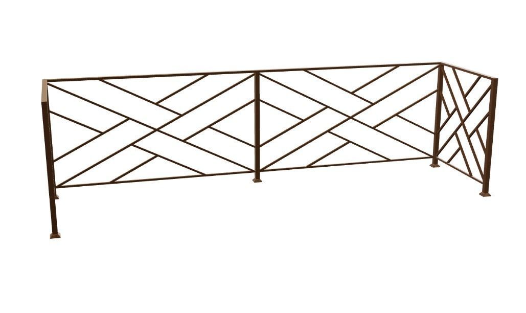 Iron balcony railing 3D model 3D model_1