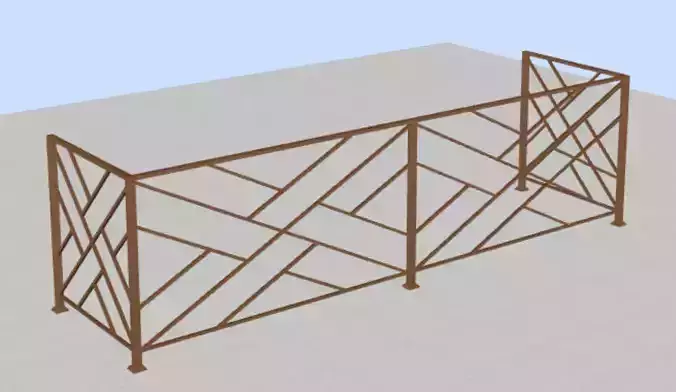 Iron balcony railing 3D model