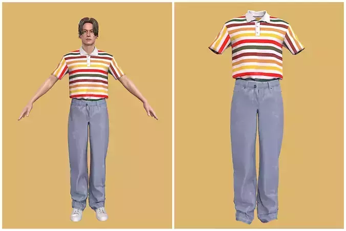 Man outfit v1 - Jean and Polo