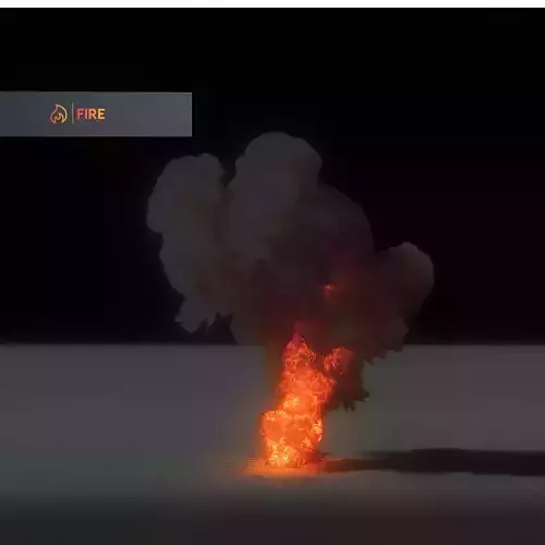 Big Oil Fire Animation 3D model