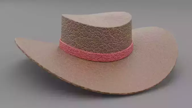 Leather hat Low-poly 3D model