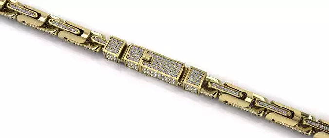 Chain Necklace With Diamonds 3D print model