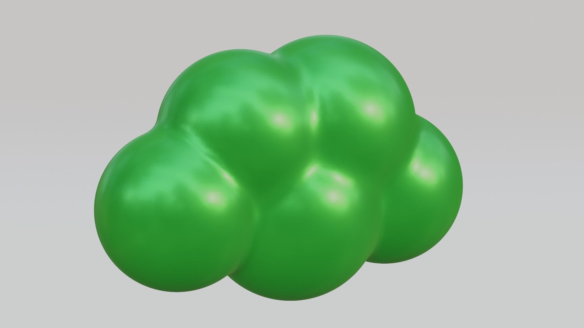 Green Cloud Low-poly 3D model_7