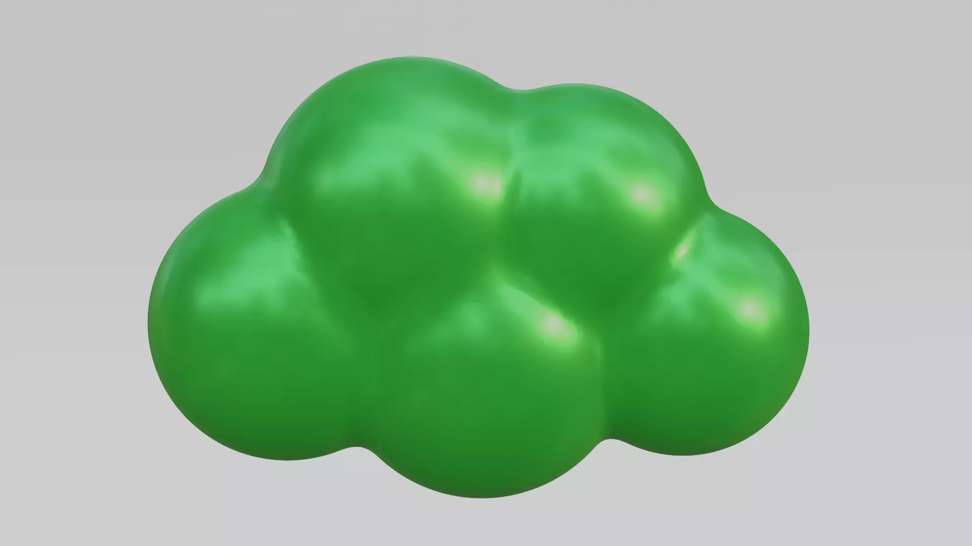 Green Cloud Low-poly 3D model_0