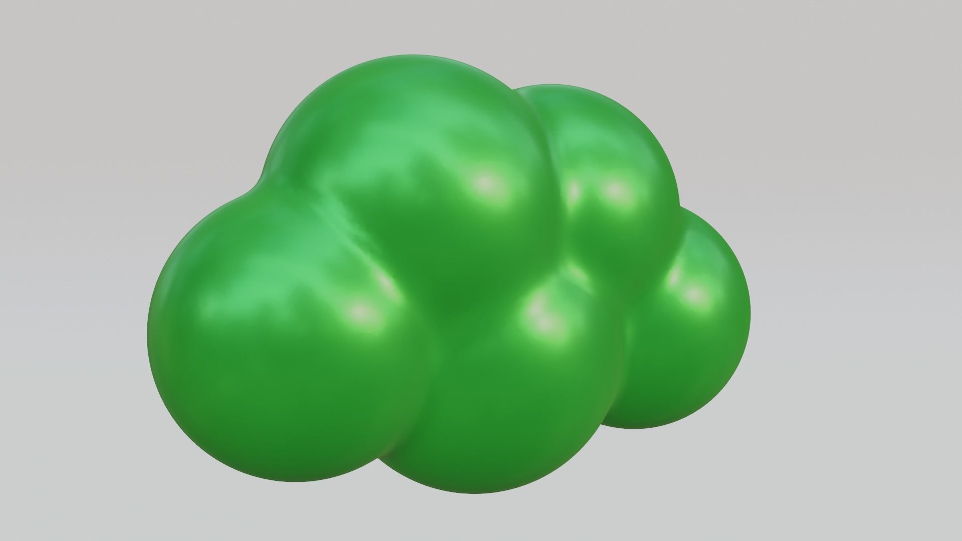 Green Cloud Low-poly 3D model_1