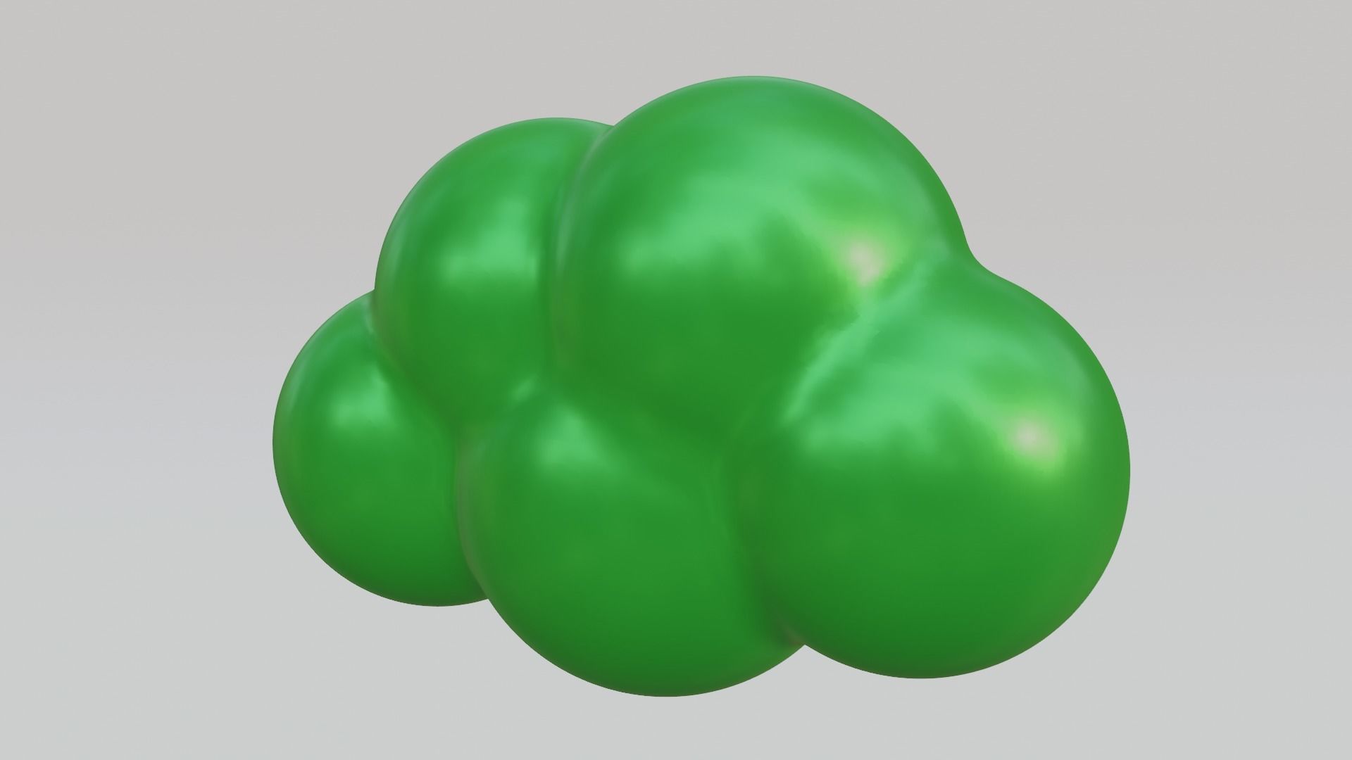 Green Cloud Low-poly 3D model_5