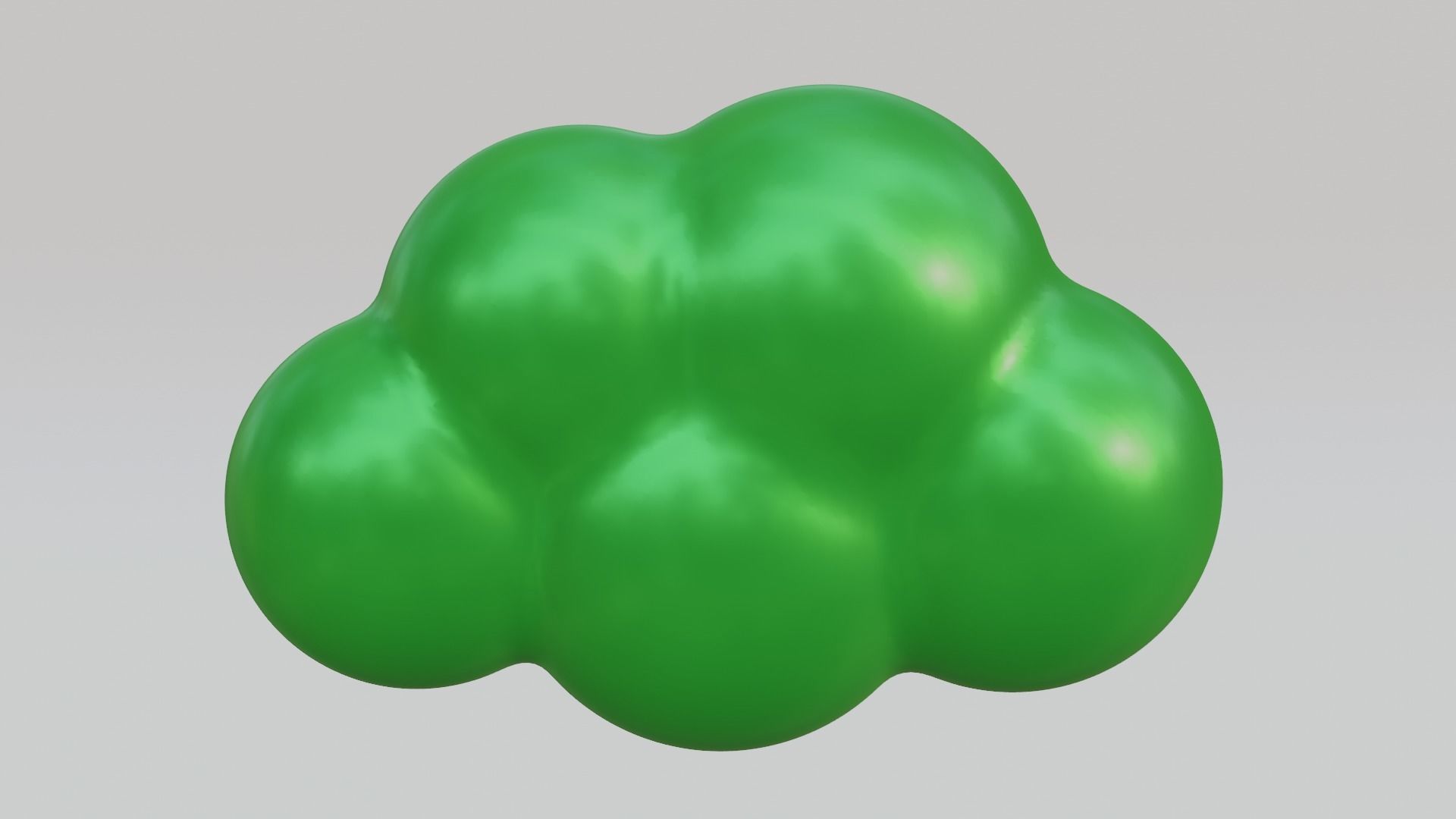Green Cloud Low-poly 3D model_6