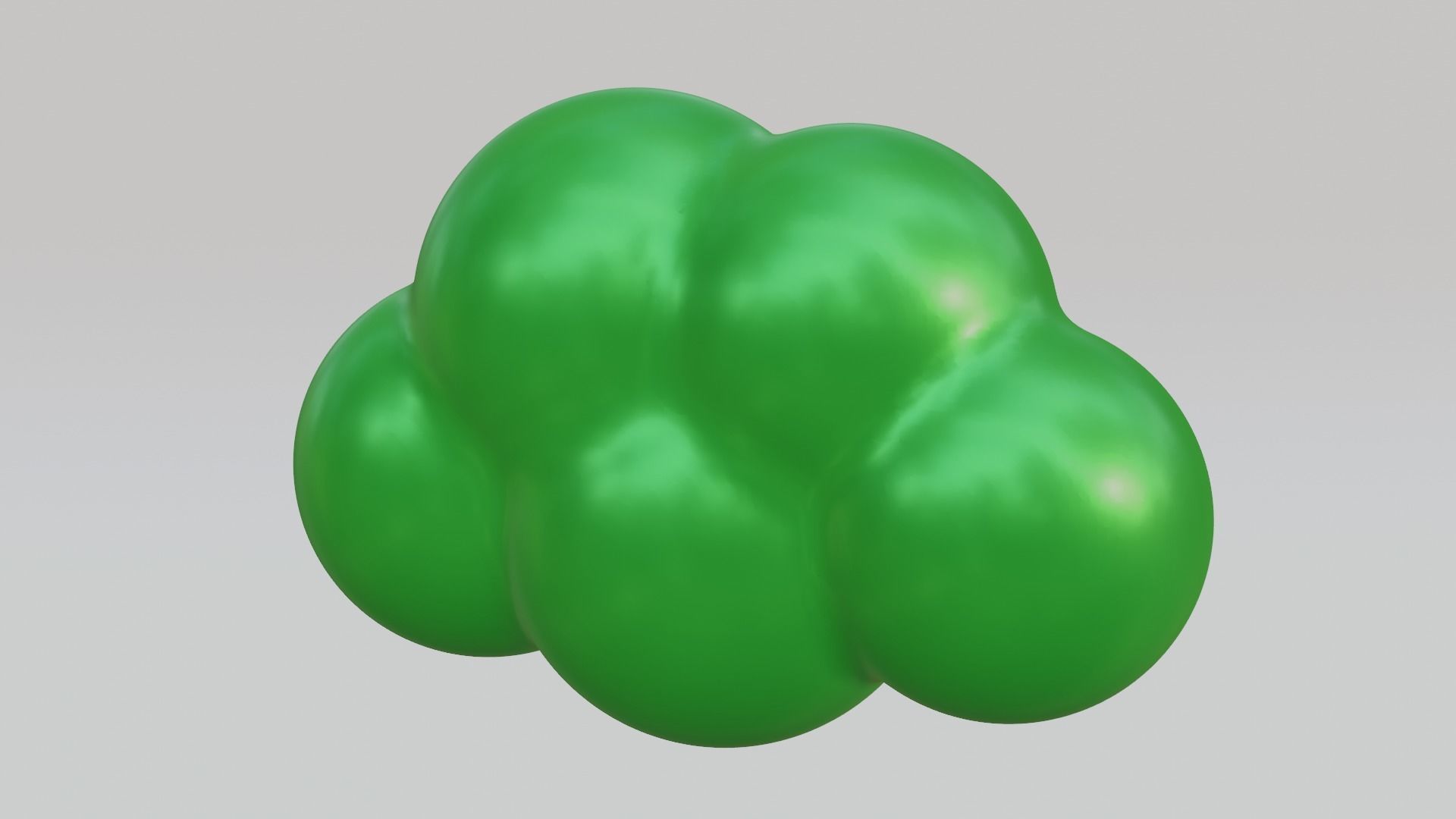 Green Cloud Low-poly 3D model_11