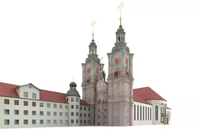 Abbey of St Gallen Switzerland 3D model