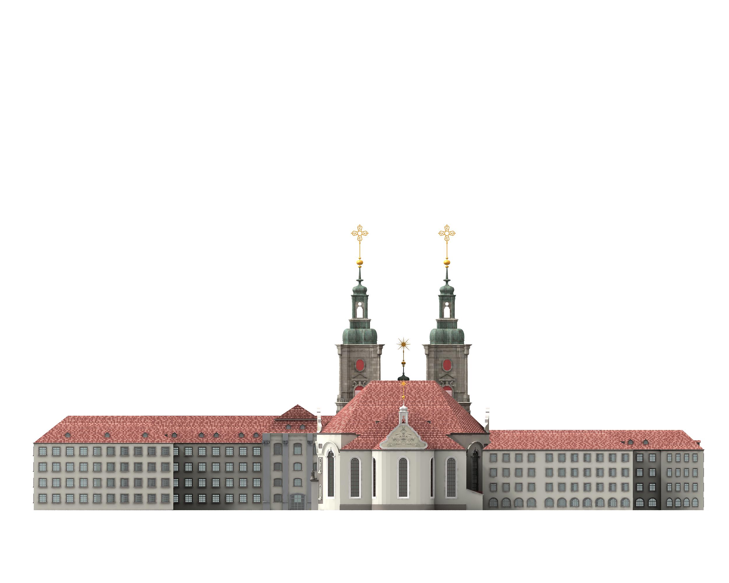 Abbey of St Gallen Switzerland 3D model_9