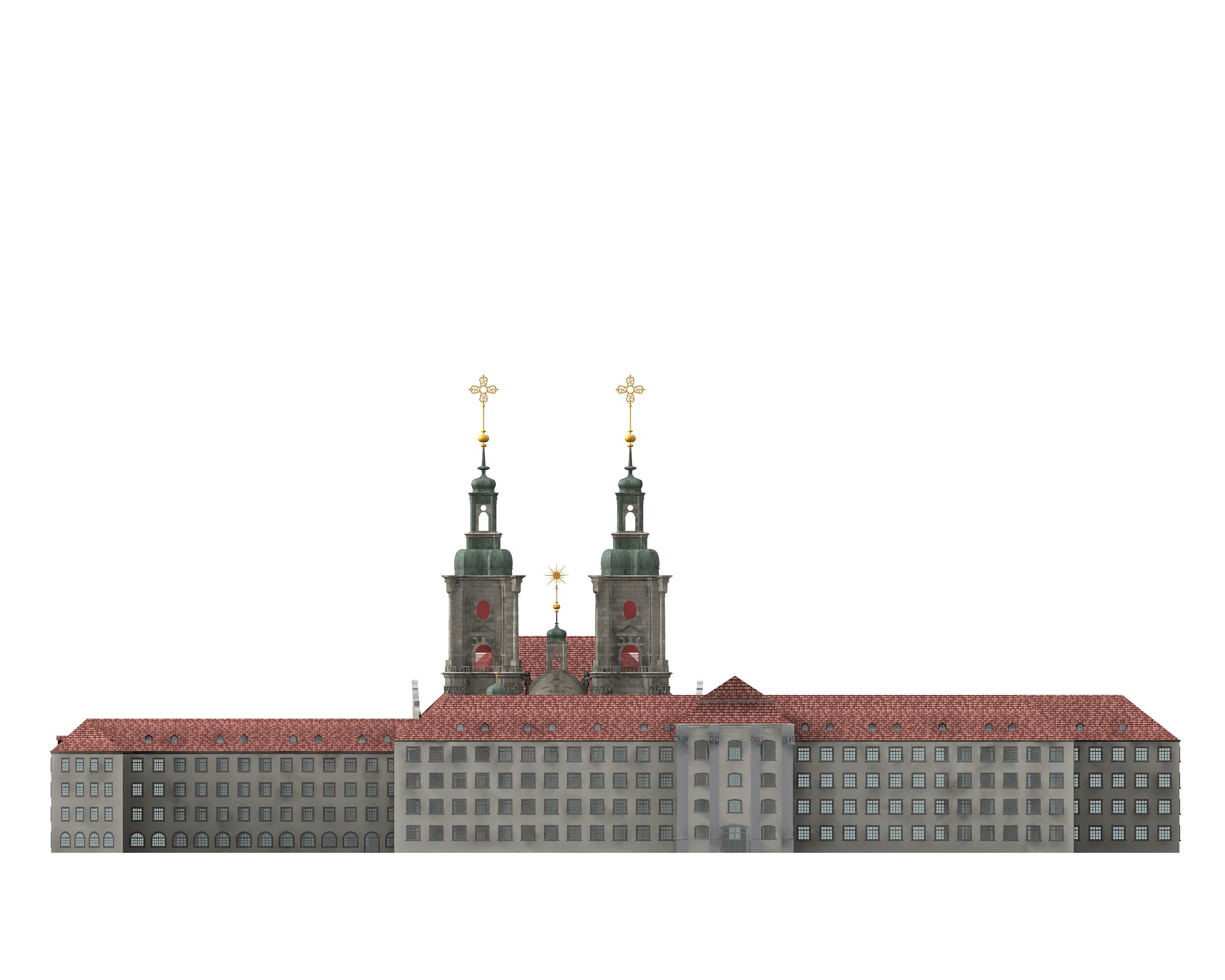 Abbey of St Gallen Switzerland 3D model_3