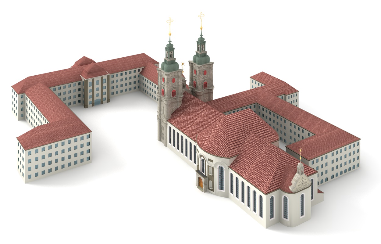 Abbey of St Gallen Switzerland 3D model_2