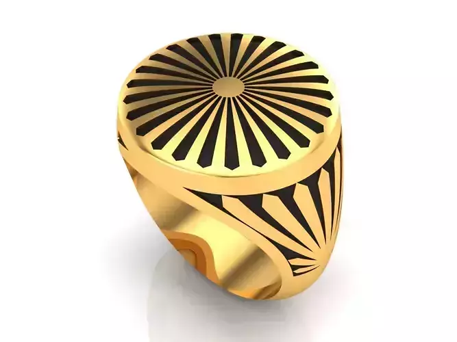 0137 - Antique Gents Ring 3D print model