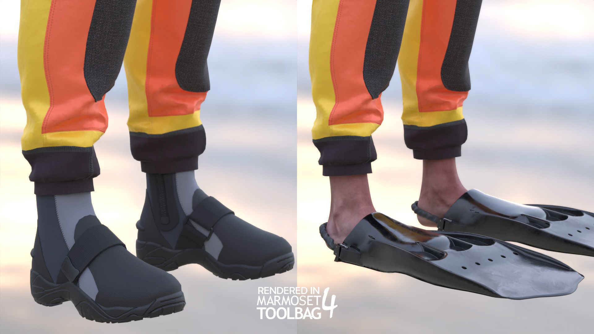 Woman - Rescue Swimmer - Modular - Rigged Low-poly 3D model_20