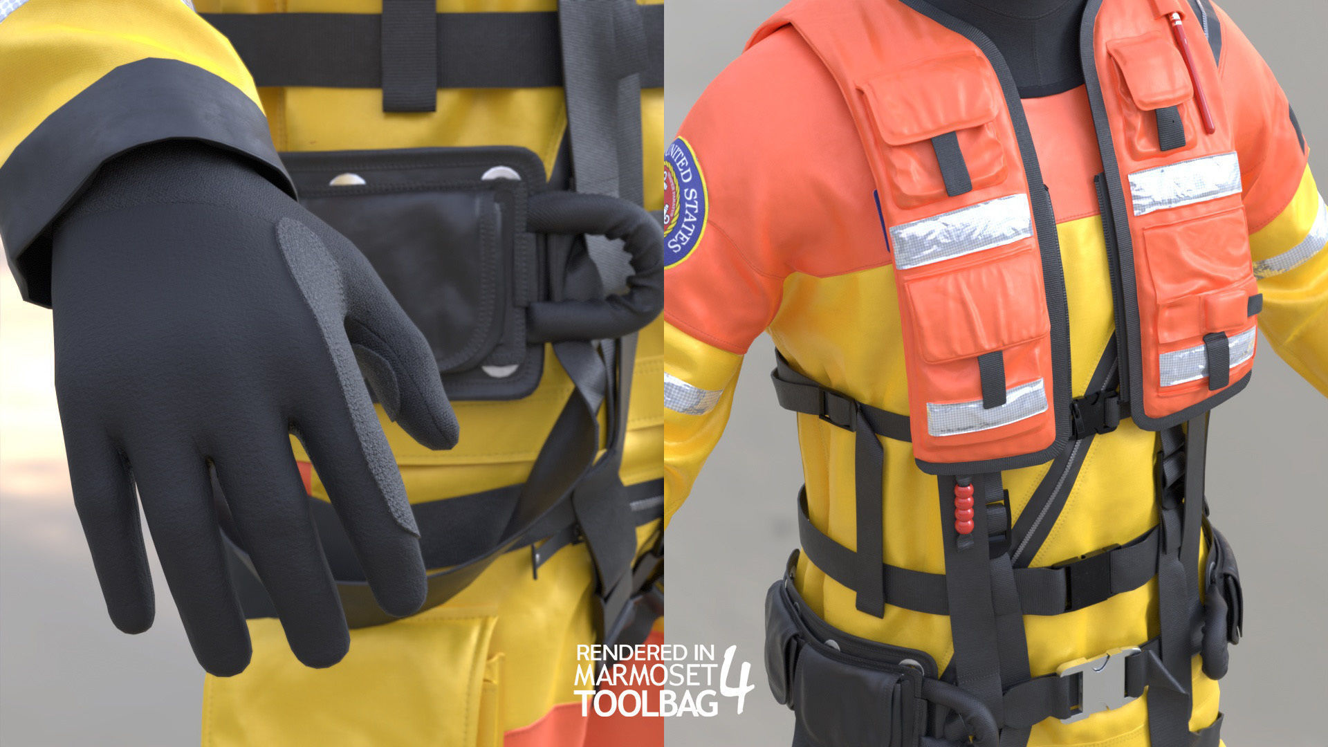 Man - Rescue Swimmer - Modular - Rigged Low-poly 3D model_13