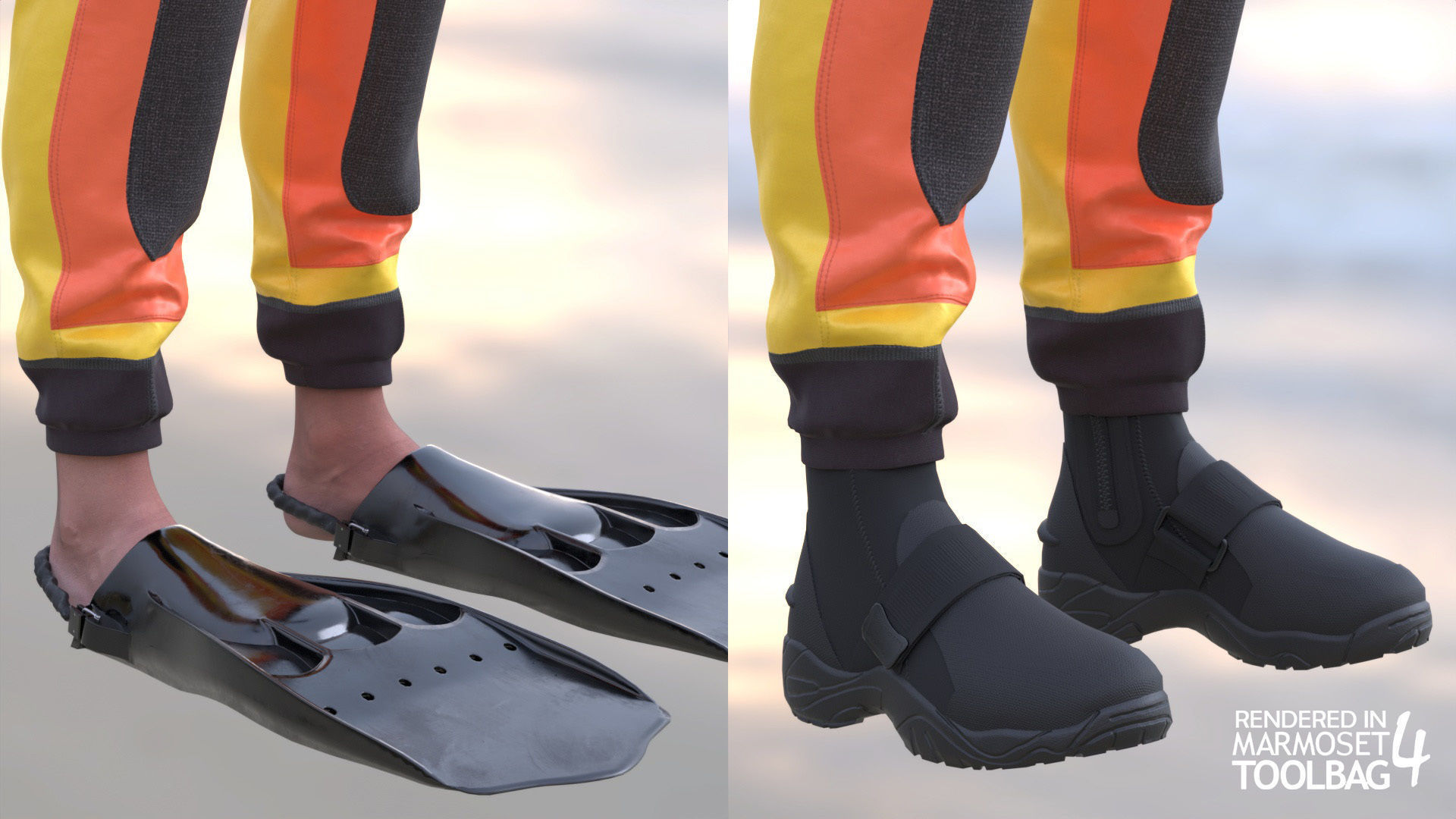 Man - Rescue Swimmer - Modular - Rigged Low-poly 3D model_12