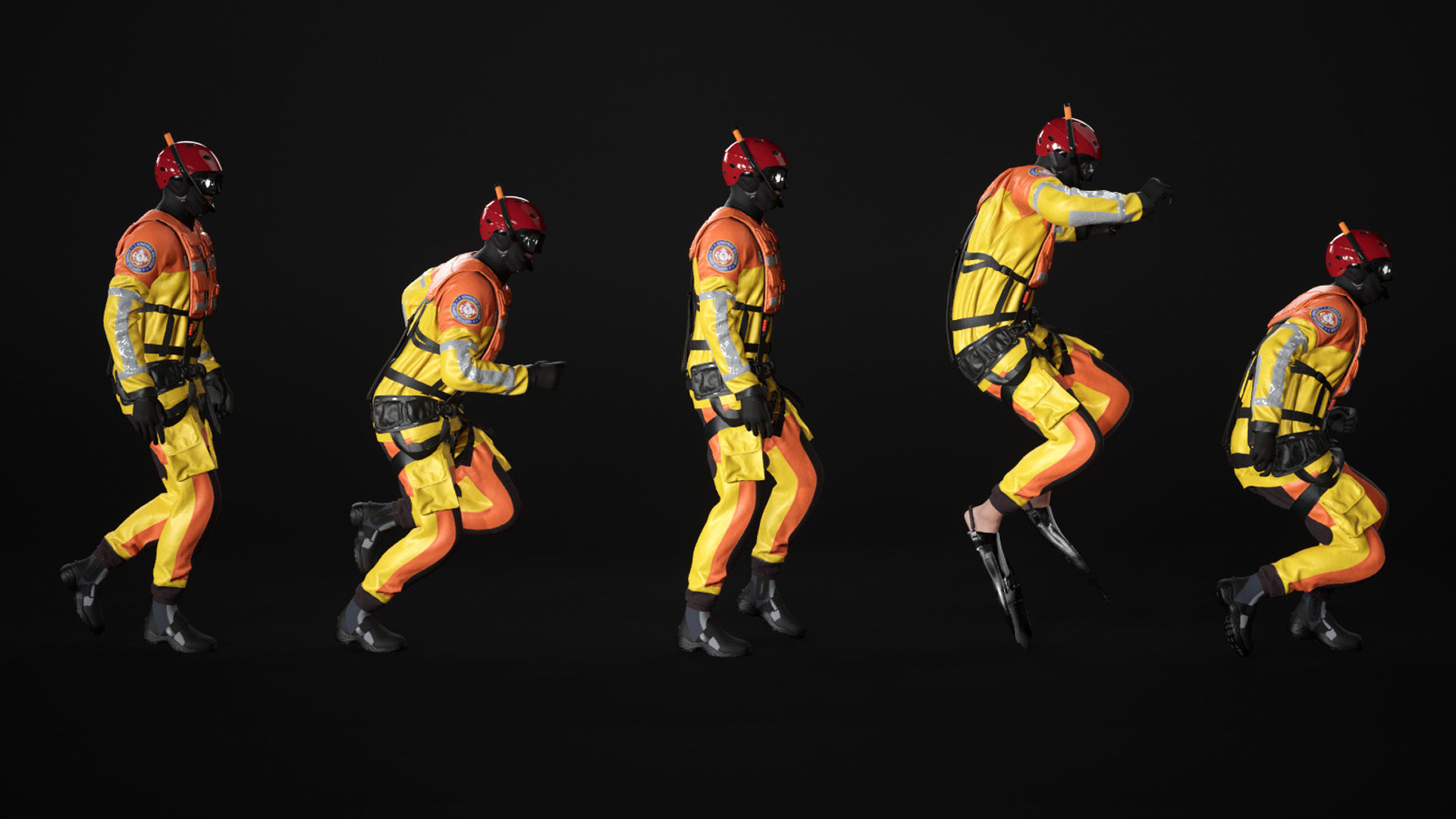 Man - Rescue Swimmer - Modular - Rigged Low-poly 3D model_17