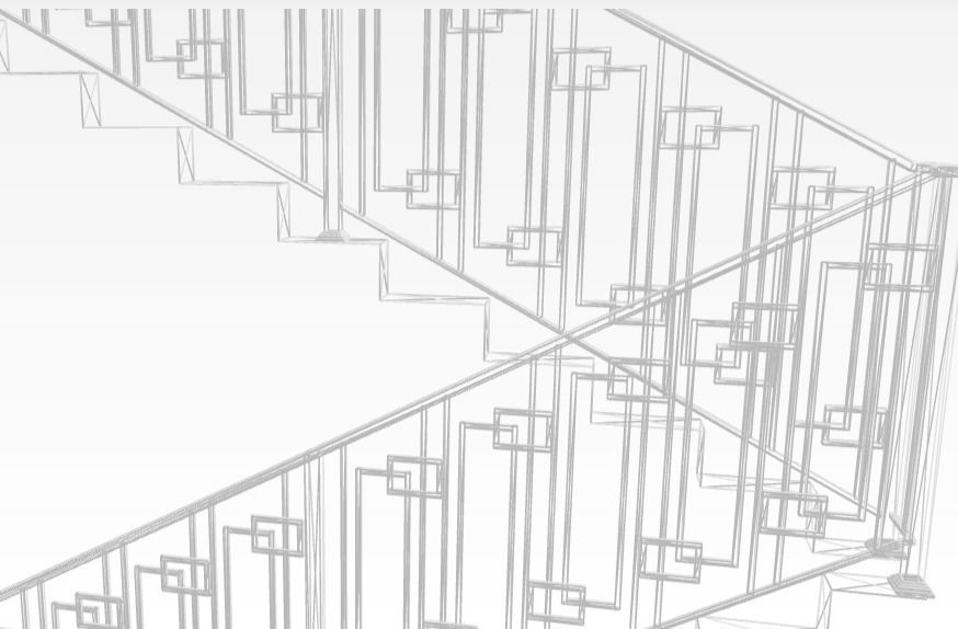 Iron stair railings 3D model 3D model_6