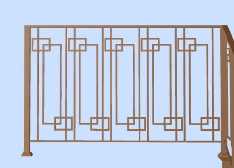 Iron stair railings 3D model 3D model_1